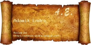 Adamik Endre névjegykártya
