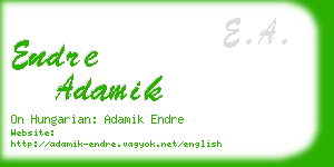 endre adamik business card